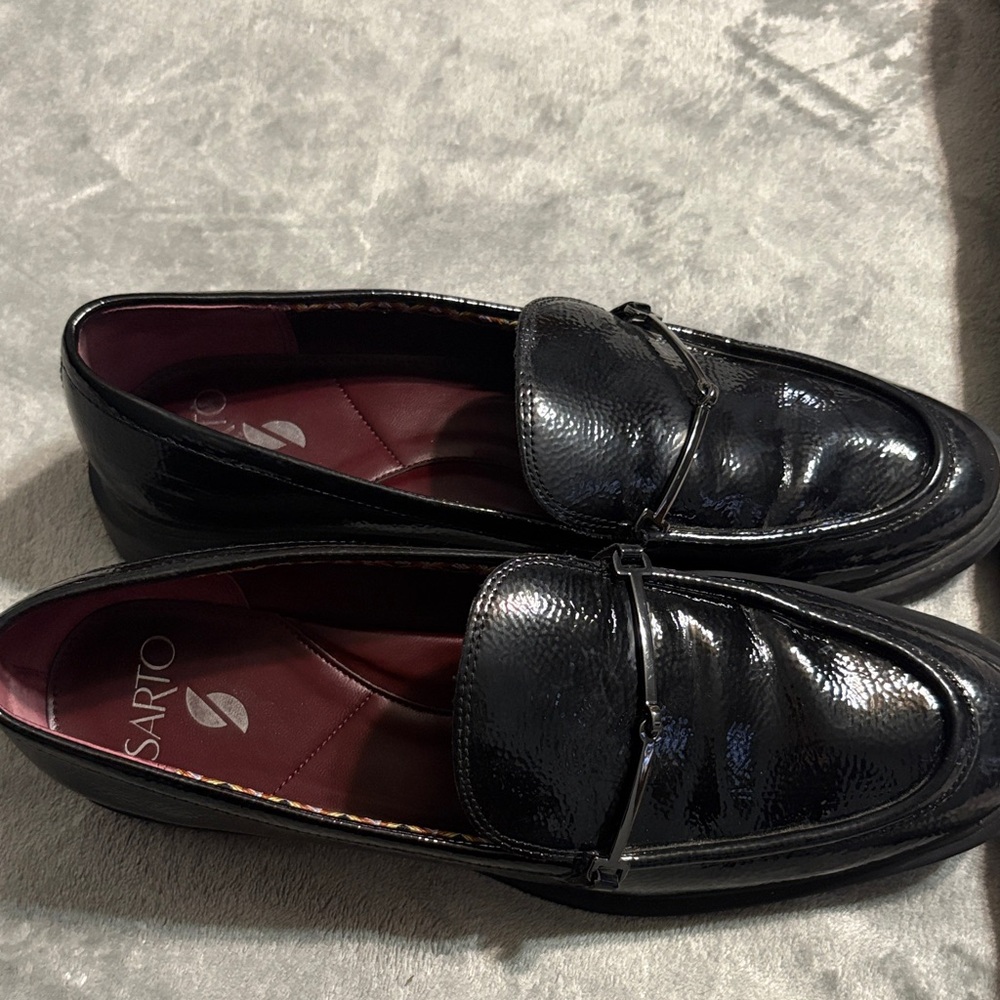 Franco Sarto Shiny Black Loafers
